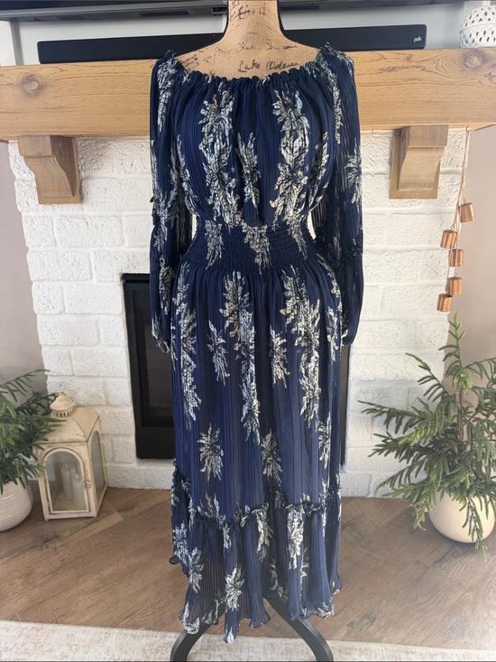Ramy Brook Dresses & Skirts - Ramy Brook Alyce Navy and White Floral Off-Shoulder Maxi Dress Small